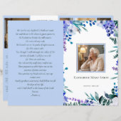 Budget 4 Page Programme funéraire Bleu tendre Flor (Devant / Derrière)