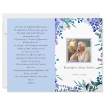 Budget 4 Page Programme funéraire Bleu tendre Flor