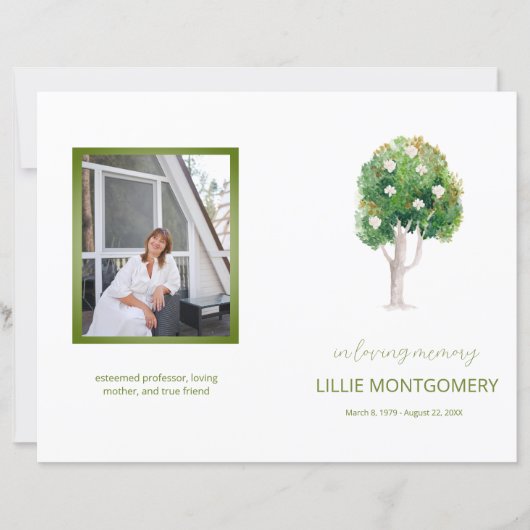 Budget 4 pages Programme funéraire de l'arbre Magn (Devant)