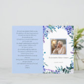 Budget 4 pagina's Begrafenisprogramma Zacht Blauw  (Staand voorkant)