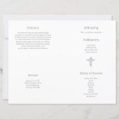 Budget 4-pagina's Flower Cross begrafenisprogramma (Achterkant)