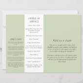 Budget 4-pagina's groen begrafenisprogramma Fotola (Achterkant)