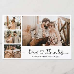 Budget 4 Photo Collage Mariage Carte de remercieme