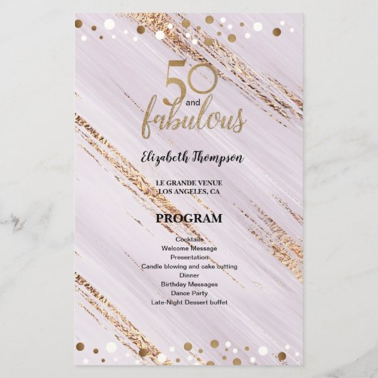 Budget 50 et fabuleux programme du cinquantième an (Dos)