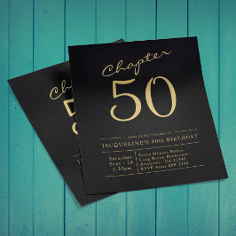 Budget 50th Birthday Invitation Black Gold Flyer