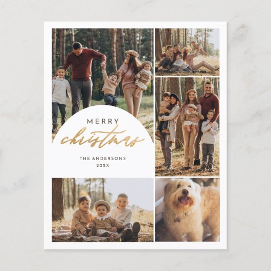 Budget 5 Foto Collage Arch Vrolijk Kerstfeest Foto (Voorkant)