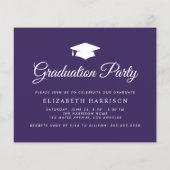 Budget 5 Foto Paarse Graduation Party Invitation (Achterkant)
