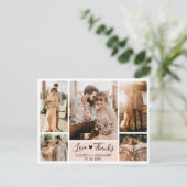 Budget 5 Photo Collage Mariage Merci carte postale (Debout devant)
