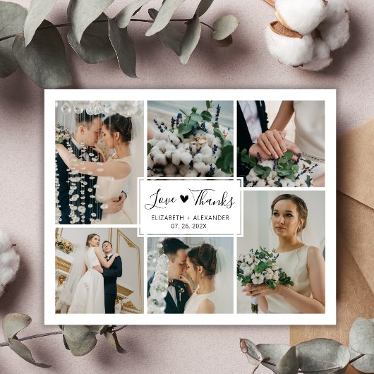 Budget 5 Photo Collage Mariage Merci carte postale