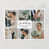 Budget 5 Photo Collage Mariage Merci carte postale (Devant)