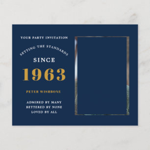 Budget 60th Birthday Invitation 1963 Naam Foto Flyer