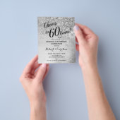 Budget 60th Wedding Jubileum Silver Uitnodiging Flyer (Hand)