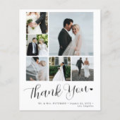 Budget 6 foto collage bruiloft bedankje flyer (Voorkant)