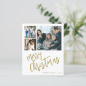 Budget 6 fotogoud Dierlijke kerstfeestdag Kaart (Staand voorkant)