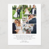 Budget 6 photo collage mariage carte de remercieme (Dos)