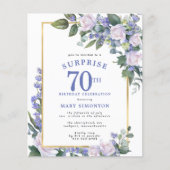 Budget 70e Verjaardag Verrassingsfeestuitnodiging (Voorkant)
