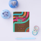 BUDGET 70's Retro Disco Verjaardag Boogie Groovy Flyer (Enkel)