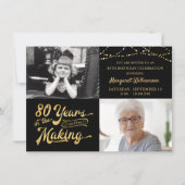 Budget 80e anniversaire Retro 2 Photos Invitation (Devant)