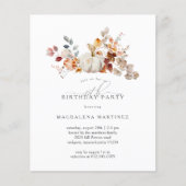 BUDGET 80e Verjaardag Pompoen Herfst Bloemen uitno (Voorkant)