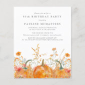 BUDGET 85th Birthday Pumpkin Wildflower Fall  (Voorkant)