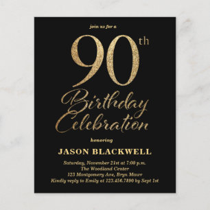 Budget 90e verjaardag viering uitnodiging