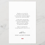 Budget aangepaste baby foto liefde bedankt dank u flyer (Achterkant)