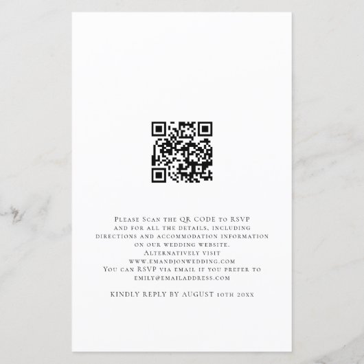 Budget Aangepaste foto QR Code Weddenschap Uitnodi (Achterkant)