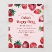 Budget Aardbei 1e Berry Eerste Verjaardag (Voorkant)