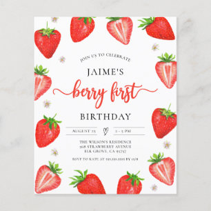 Budget aardbei verjaardag Berry Eerste Verjaardag