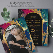 Budget abstract goud Band PHOTO bruiloft Uitnodigi Flyer