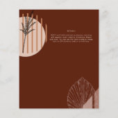 BUDGET Abstract Roest Beige Pampas Gras Bruiloft Flyer (Achterkant)