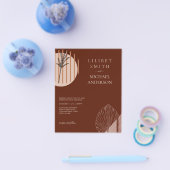 BUDGET Abstract Roest Beige Pampas Gras Bruiloft Flyer (Enkel)