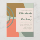 Budget Abstract Sage Green Wedding Uitnodiging (Voorkant)