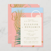 Budget Abstracte Botanische Pastel Weddenschap Uit (Voorkant / Achterkant)