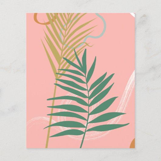 Budget Abstracte Botanische Pastel Weddenschap Uit (Achterkant)