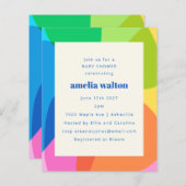 Budget Abstracte Rainbow Baby shower Invitation (Voorkant / Achterkant)