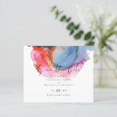 BUDGET abstracte regenboog Waterverf bruiloft (Staand voorkant)