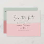 BUDGET Abstracte Sage Blush Pink Script Wedset Briefkaart (Voorkant / Achterkant)