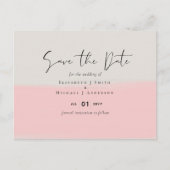 BUDGET Abstracte Sage Blush Pink Script Wedset Briefkaart (Voorkant)