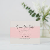 BUDGET Abstracte Sage Blush Pink Script Wedset Briefkaart (Staand voorkant)