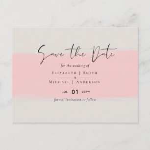 BUDGET Abstracte Sage Blush Pink Script Wedset Briefkaart