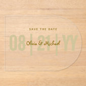 BUDGET Acryl Bewaar Datum Minimalist Goud ARCH Acryl Uitnodigingen (Voorkant)