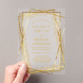 BUDGET Acryl bruiloft Goud Faux Folie Elegant Acryl Uitnodigingen (Insitu (Draagbaar))