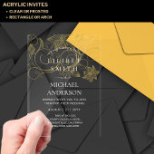 BUDGET Acryl bruiloft Goud Wit Elegant Chic Acryl Uitnodigingen