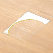 BUDGET Acryl bruiloft Modern Wit Goud Minimal Acryl Uitnodigingen (Laagn)