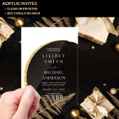 BUDGET Acryl bruiloft Modern Wit Goud Minimal Acryl Uitnodigingen