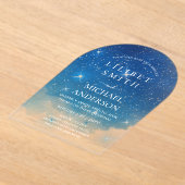 BUDGET Acryl bruiloft STERRENNACHT CELESTIAL SKY Acryl Uitnodigingen (Laagn)