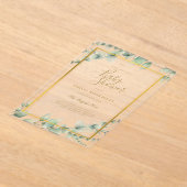 BUDGET Acryl Clear of Frosted Baby shower Leafy Acryl Uitnodigingen (Laagn)