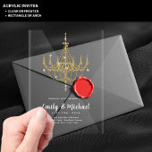 BUDGET Acryl Heldere Gouden Lichtjes Elegante Luxe Acryl Uitnodigingen