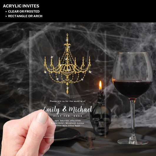 BUDGET Acryl Heldere Gouden Lichtjes Elegante Luxe Acryl Uitnodigingen